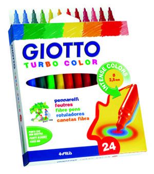 Фломастеры, Giotto Turbocolor, 24 цвета, в коробке