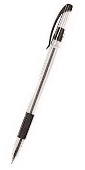 Ручка шариковая, Cello SLIMO GRIP 0,7мм игловидный пишущий наконечник черная, прозрачный корпус