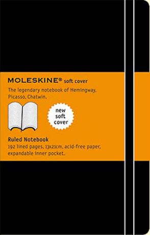 Тетрадь, Moleskine,"Classic Soft", Large, 13х21, 192 листа, линейка, черная