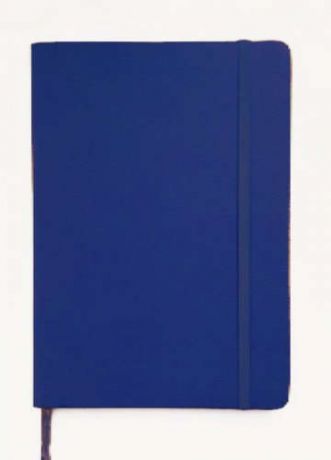 Тетрадь, 192 страницы, А5 (145*205) клетка Феникс+ Серия Копибук Синяя обл. к/з на резинке 38943
