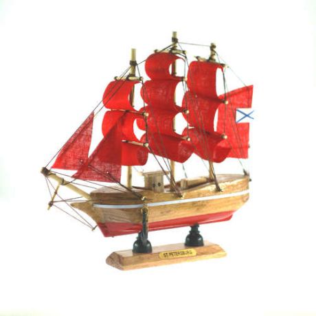 Сувенир, Кораблик декоративный, деревянный, 10см
