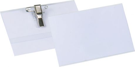 Бейдж iOffice 60*90мм с булавкой и клипом (идентификатор) прозрачный