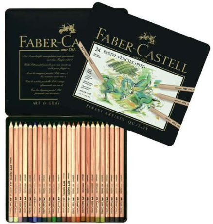 Карандаши, цветные, пастельные, Faber-Castell ,"Pitt", 24 цвета, в металлической коробке