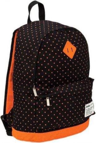 Рюкзак молодежный Centrum Черный в оранжевый горошек 42*31*17см
