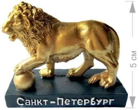Фигурка полистоун СПБ. Скульптура Лев цв.золото