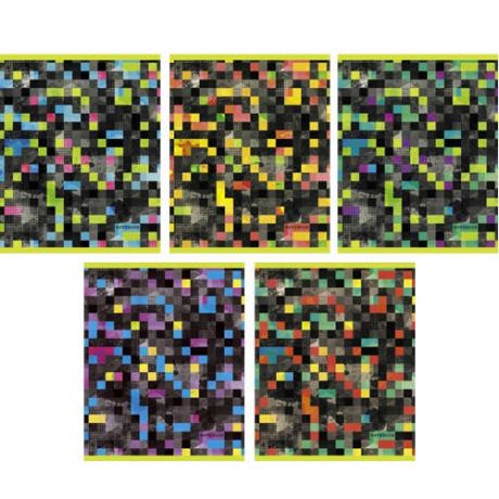 Тетрадь, 48 л. А5 клетка Эксмо Серия Орнамент (пиксели) обложка мелованный картон