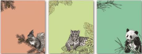 Обложки Феникс+ для тетрадей 355*213мм ПВХ Животные 3шт вкладыш с 3-мя наклейками