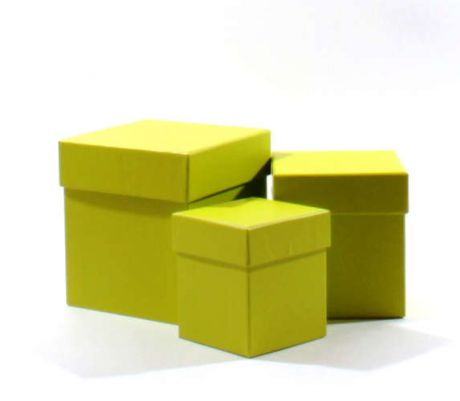 Коробка для подарков Неон зеленая 12*12*13см, картон 2811L