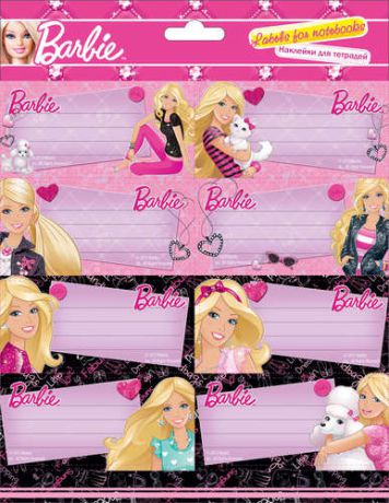 Наклейки для тетрадей Академия Групп Barbie 77*39мм, 2 листа*8шт BRAB-US1-STCR-BL16