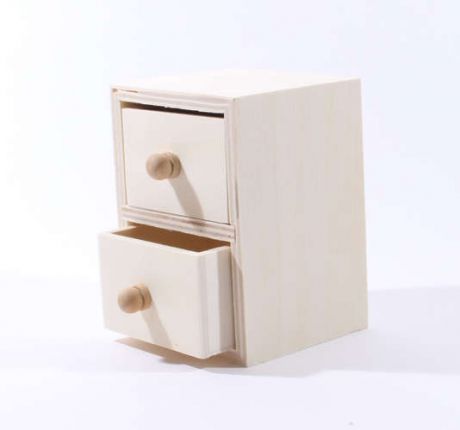 Набор для творчества Заготовка Комод деревянный с двумя ящиками с ручками (11*7,5*8)