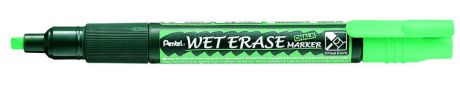 Маркер, Pentel Wet Erase Жидкий мел зеленый, двусторонний пишущий узел, 2-4мм