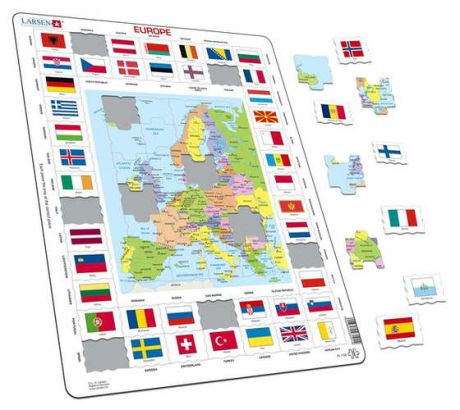 Пазл-мозайка, Larsen, Карты/Флаги Европа