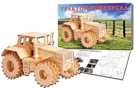 Набор для творчества РЫЖИЙ КОТ Сборная модель 3 BIG Трактор-универсал МД-8417