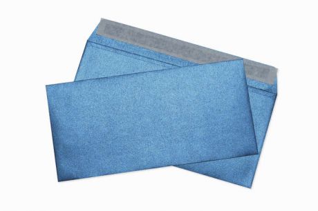 Конверт Е65 (26*13см) цвет Синий металлик, бумага 120гр/м2