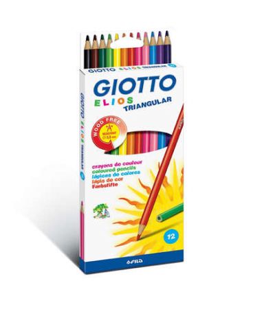 Карандаши, Набор 12 цв Giotto Elios Tri цветные пластиковые карандаши