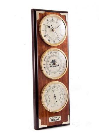 Сувенир, Часы-метеостанция BRIGANT: барометр, гигрометр, цвет светлый орех 14*41см