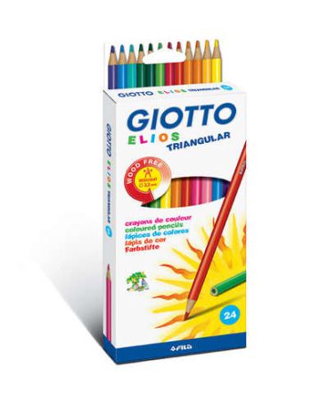 Карандаши цветные, Набор 24 цв GIOTTO Elios Tri (пластиковые карандаши)