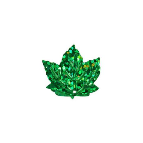 Набор для творчества, Астра, Пайетки кленовый лист 22*22мм 10гр (50104 зеленый голограмма)