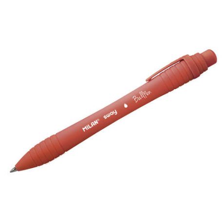 Ручка шариковая автоматическая, Milan Sway 1мм, красная, софттач