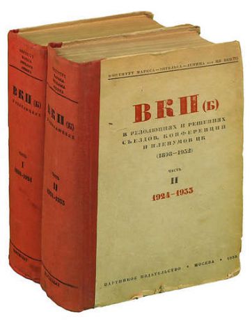 ВКП(б) в резолюциях и решениях съездов, конференций и пленумов. В двух томах (комплект из 2 книг)