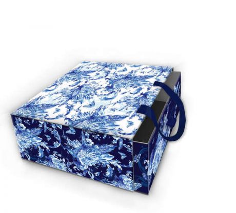 Коробка для подарков, Феникс презент, Голубые цветы 18*18*9,5см