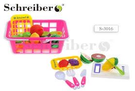 Игровой набор Schreiber, Режем фрукты, в пластиковой корзинке