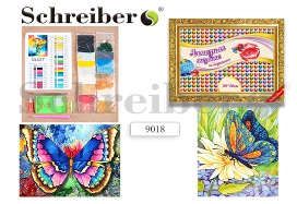 Набор для творчества, Schreiber, Алмазная мозаика по номерам Бабочки 40*50см