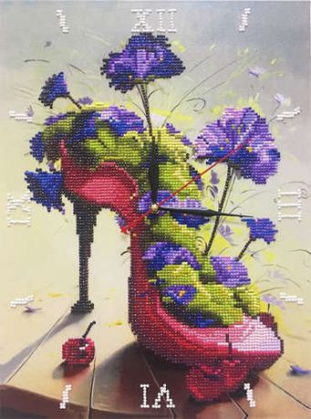 Набор д/творчества Color KIT Алмазные часы 30*40см Цветочная туфелька