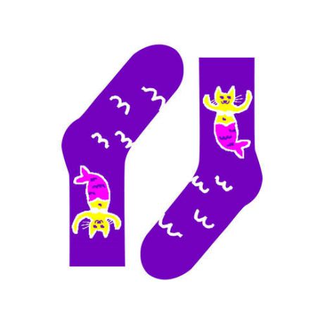 Дизайнерские носки St.Friday,размер 38-41, фиолетовый