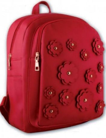 Рюкзак молодежный Феникс+ Цветы (красные) 35*26*16см 44008