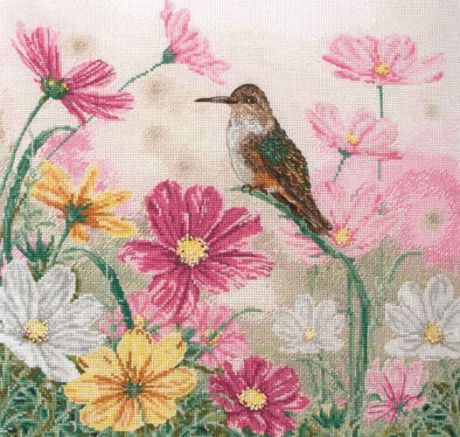 Набор для творчества, Набор для вышивания MEZ Maia Птица и цветы 30*30см счетный крест 5678000-01218