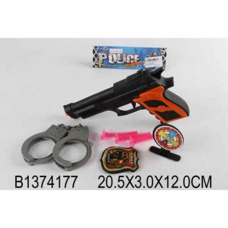 Набор полицейского (пистолет+пули+наручники+жетон) (45) (блистер)