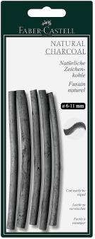 Натуральный уголь Faber-Castell PITT® MONOCHROME 5шт. 6-11мм, в блистере