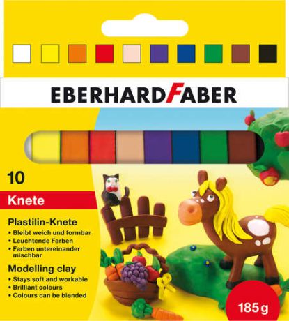 Набор для творчества, Пластилин Eberhard Faber 10 цветов, в карт. коробке (масса нетто 185гр)