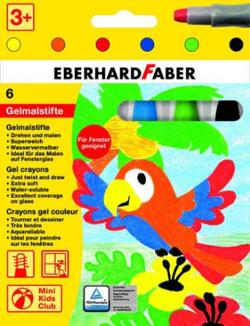 Гелевые маркеры Eberhard Faber 6 шт., стандартные цвета, в карт. коробке