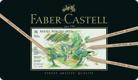 Карандаши цветные, Faber-Castell, "Pitt", 36 цветов, пастельные, в металлической коробке
