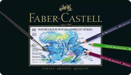 Карандаши цветные, Faber-Castell, "Albrecht Durer" , 60 цветов, акварельные, в металлической коробке