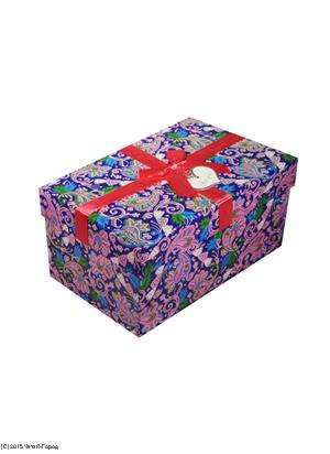 Коробка подарочная Синие огурцы 16*11*7,5см, декор.бант, картон, Хансибэг