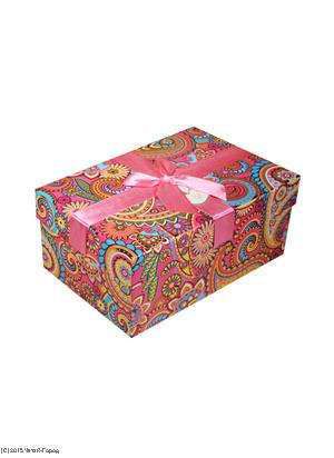 Коробка подарочная Розовые огурцы 15*11*8см, декор.бант, картон, Хансибэг