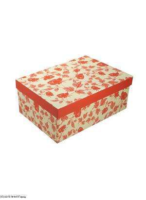 Коробка подарочная Розочки красный с белым 18.5*12.5*7.5см, картон, Хансибэг