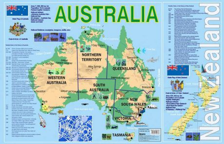 Вакс Э., сост. Australia. New Zealand: Карта на английском языке