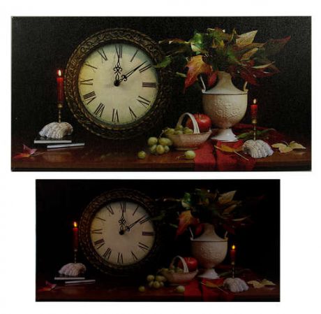 Сувенир, Часы настенные Осенний натюрморт с LED подсветкой 60*30*2см
