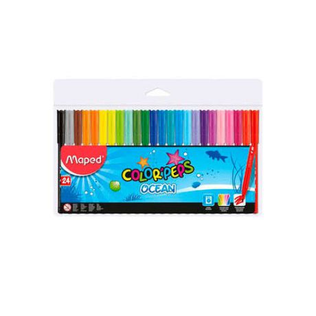 Фломастеры, 24цв. Maped ColorPeps Ocean супер смываемые