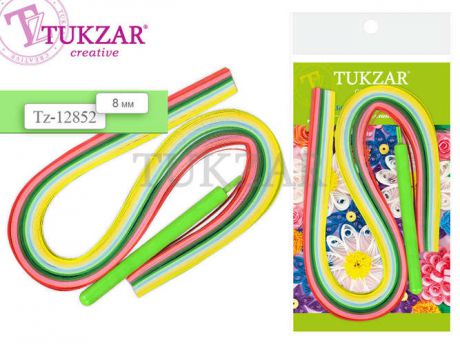Набор для творчества, Набор бумаги Tukzar д/квиллинга полоски 42*0,8см 120шт/12цв./ инструмент в комплекте.