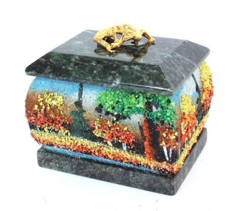 Сувенир, Каменная шкатулка Осень (5*7см) Ш-1720