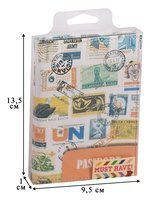 Обложка для паспорта Марки разных стран с печатями (кожа) (ПВХ бокс) (ОК2017-08)