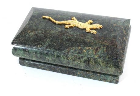 Сувенир, Каменная шкатулка Ящерица (5*9см) Ш-1725