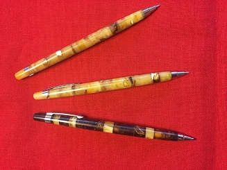 Сувенир - Ручка из натурального янтаря цвет желто/коричневый