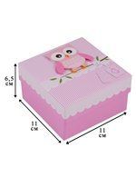 Коробка подарочная Совы.Owls 3D, 11*11*6,5см, розовая, картон, Хансибэг