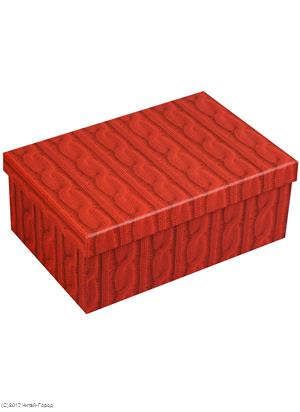 Коробка подарочная Вязаные косички, красный 17*11*7.5см, картон, Kairui 13-Kairui-HZ-260S